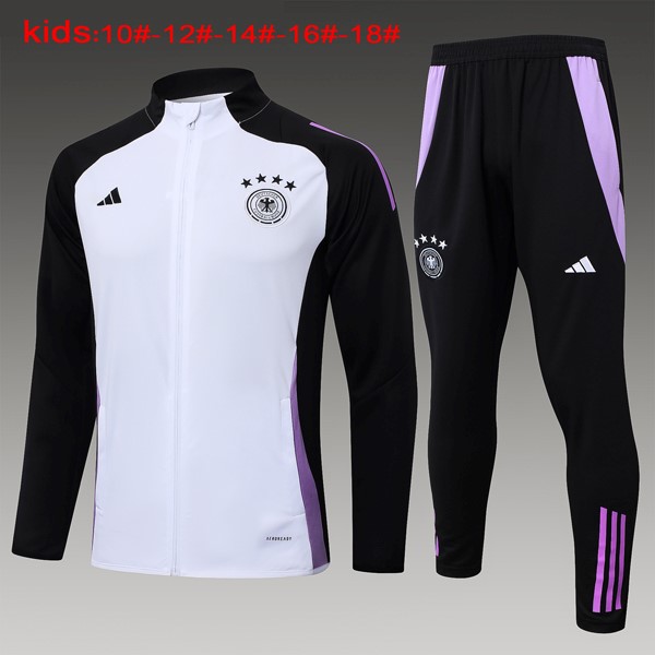 Niños Chandal Alemania 2024-2025 Blanco Negro 3